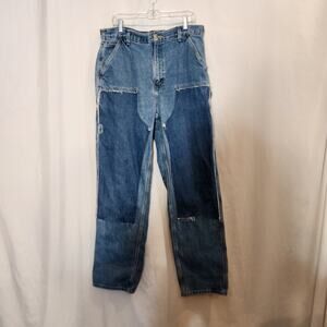 CARHARTT VTG B73-DST Loose Original Double Front Utility Logger Jean Men 35 x 36